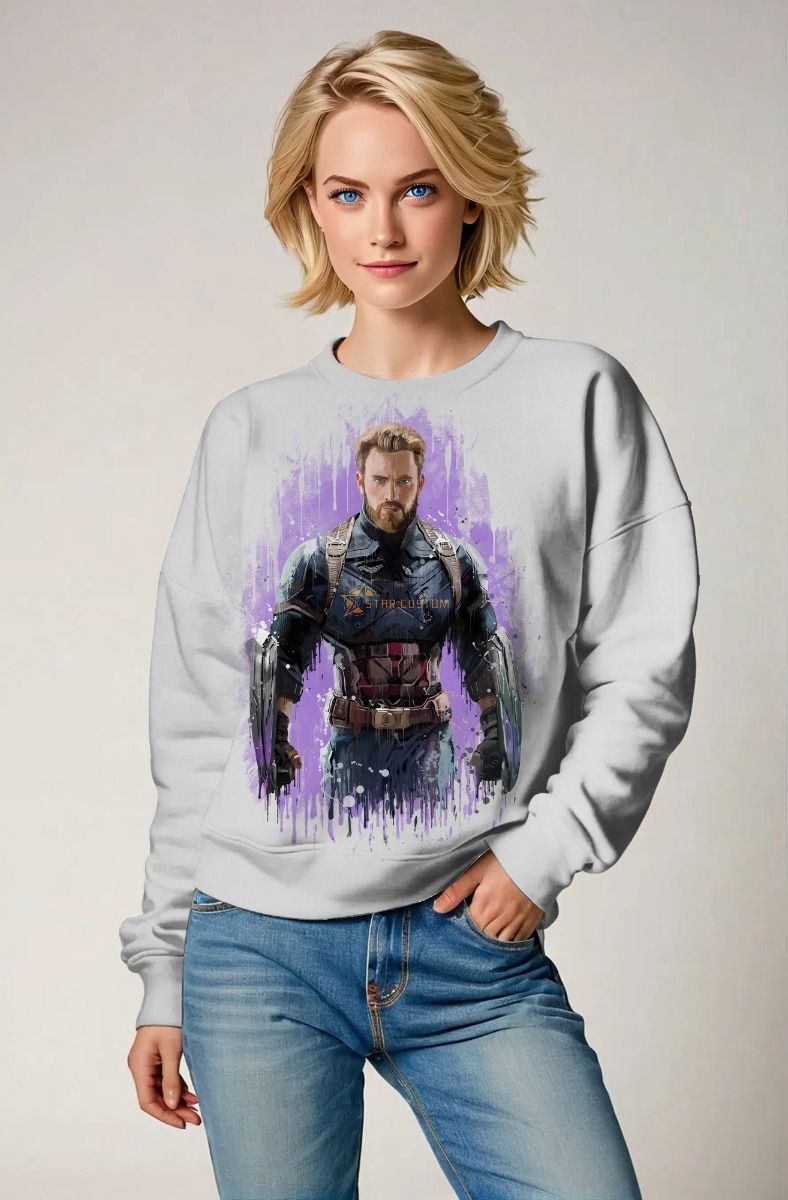 Light Gray Captain-Inspired Crewneck Sweatshirt