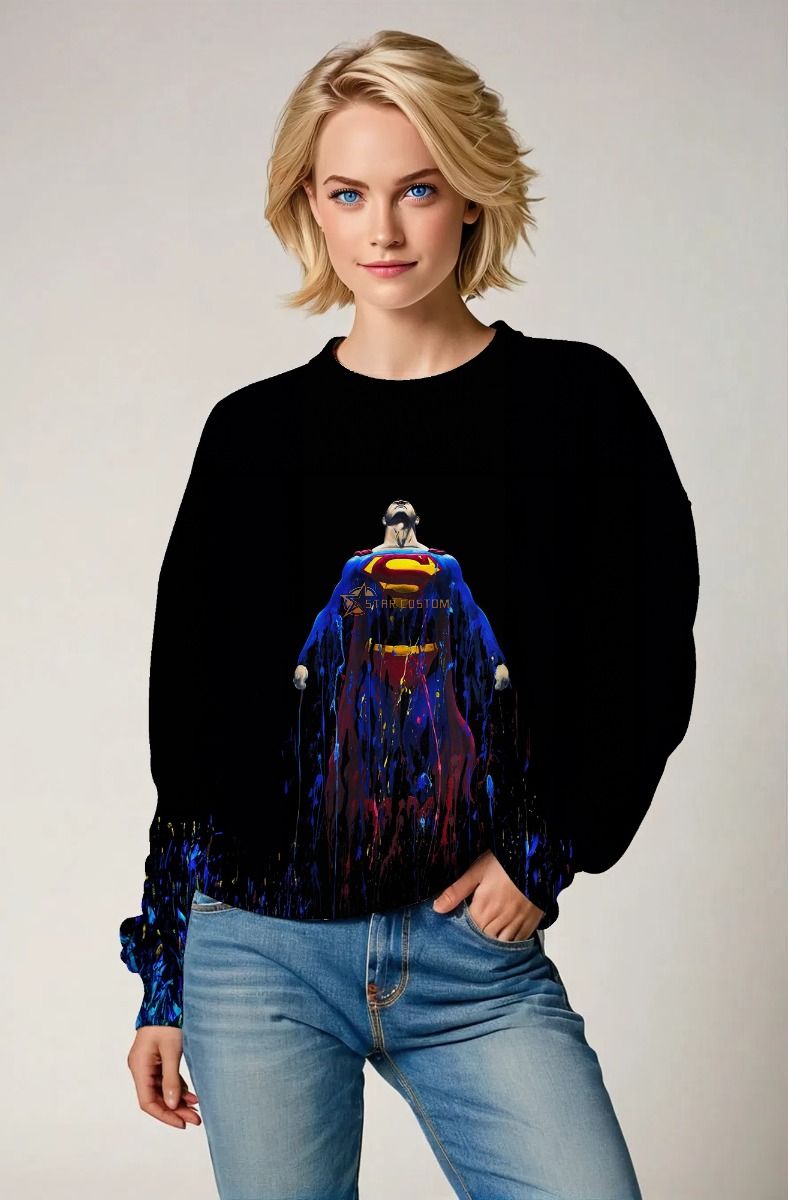 Black Superman Rising Art Crewneck Sweatshirt