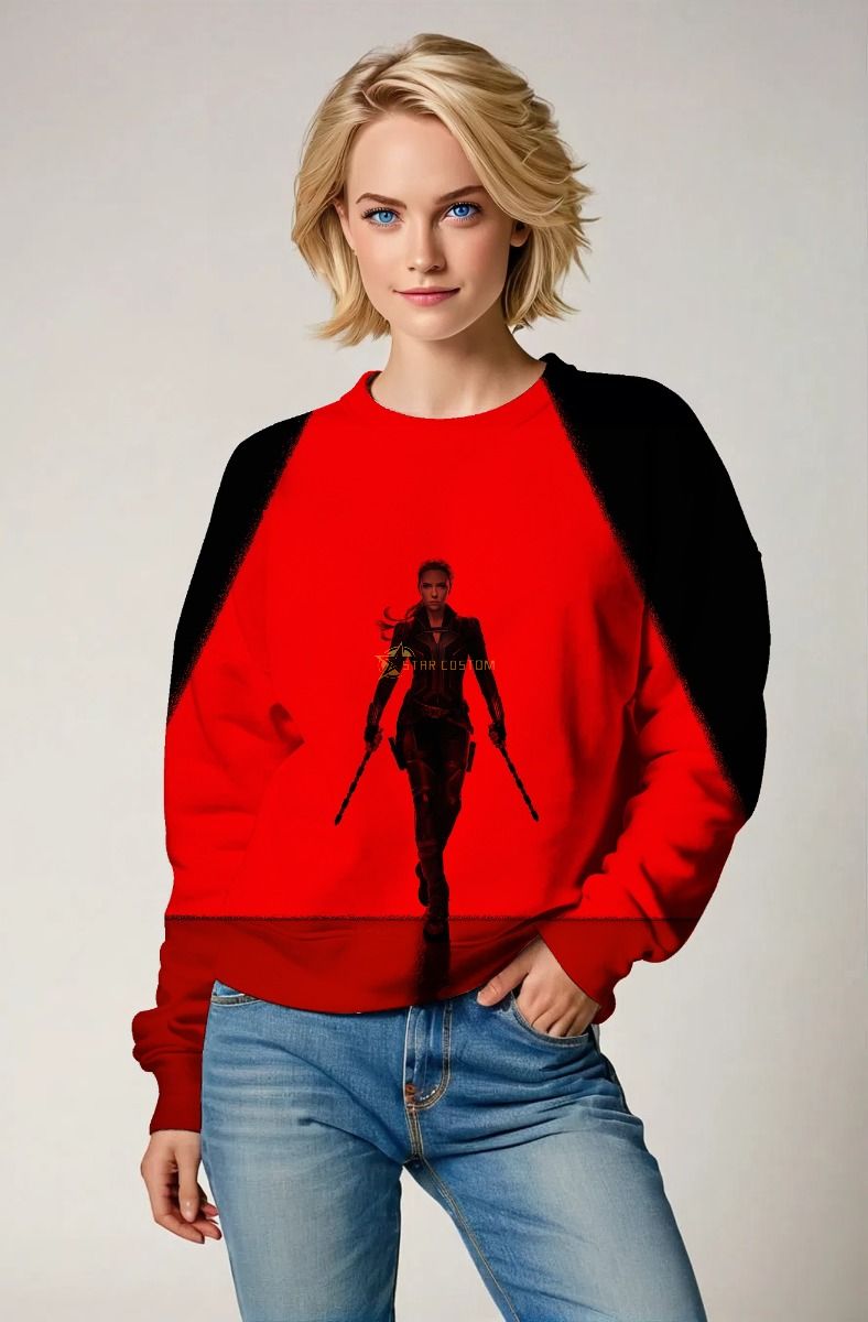 Red and Black Widow Crewneck Sweatshirt
