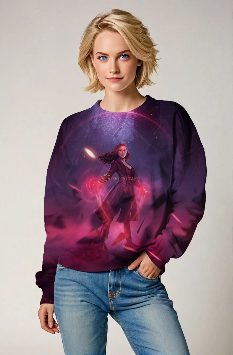 Purple and Pink Scarlet Witch Crewneck Sweatshirt