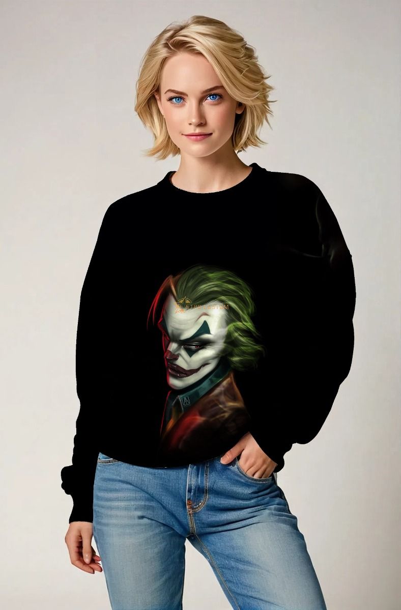 Black Joker Portrait Crewneck Sweatshirt
