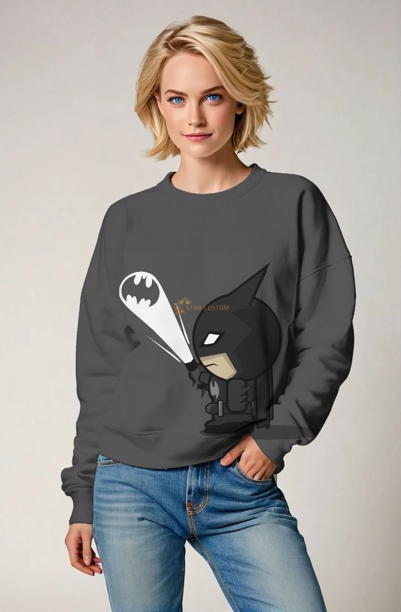Dark Gray Chibi Batman Crewneck Sweatshirt
