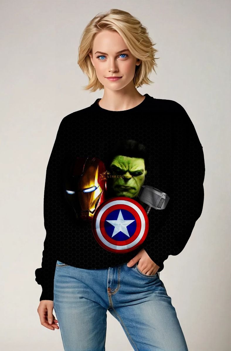 Black Avengers Elements Crewneck Sweatshirt