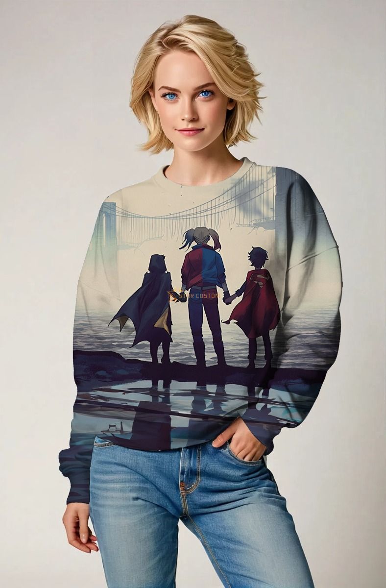  Beige Hero Trio Scenic Crewneck Sweatshirt