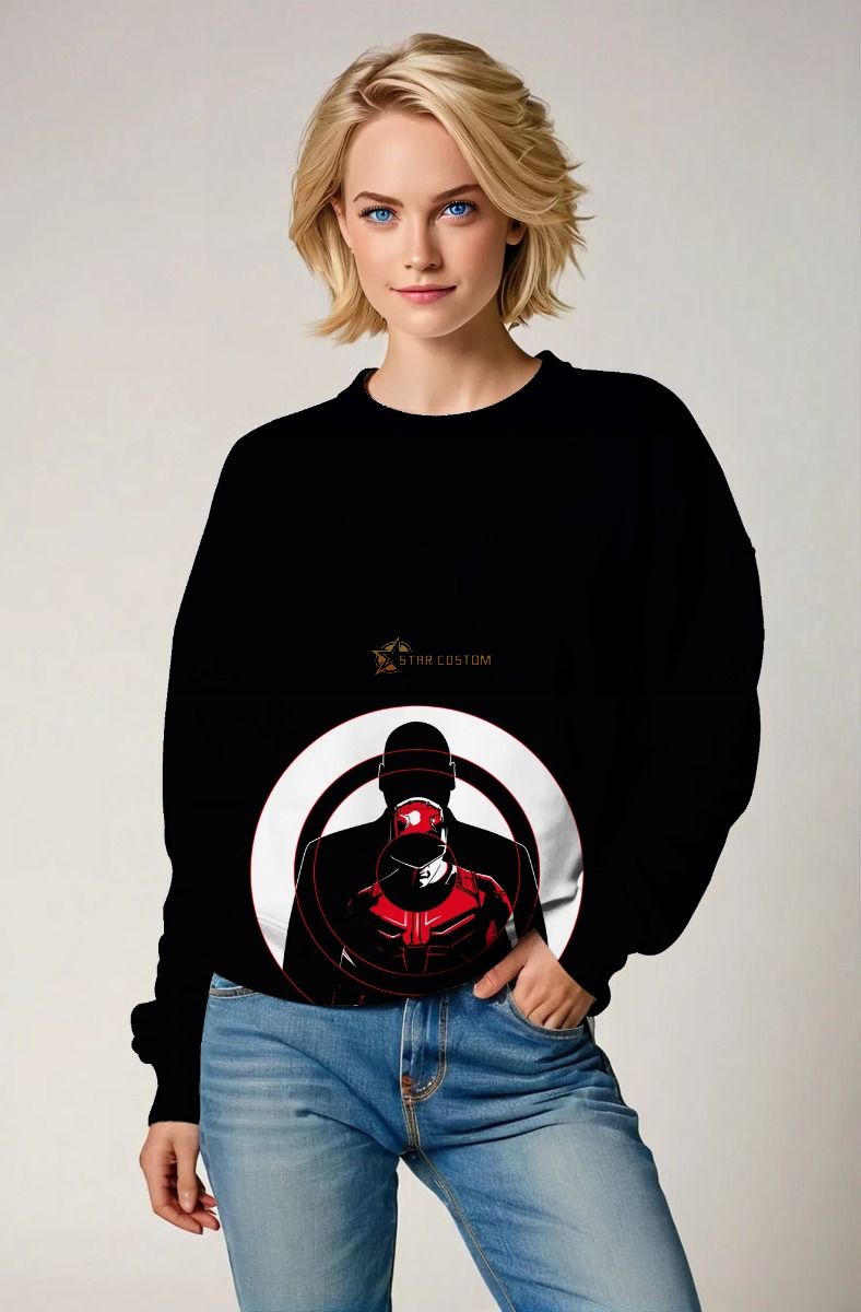 Black Minimalist Hero Target Sweatshirt – Sharp Style Statement