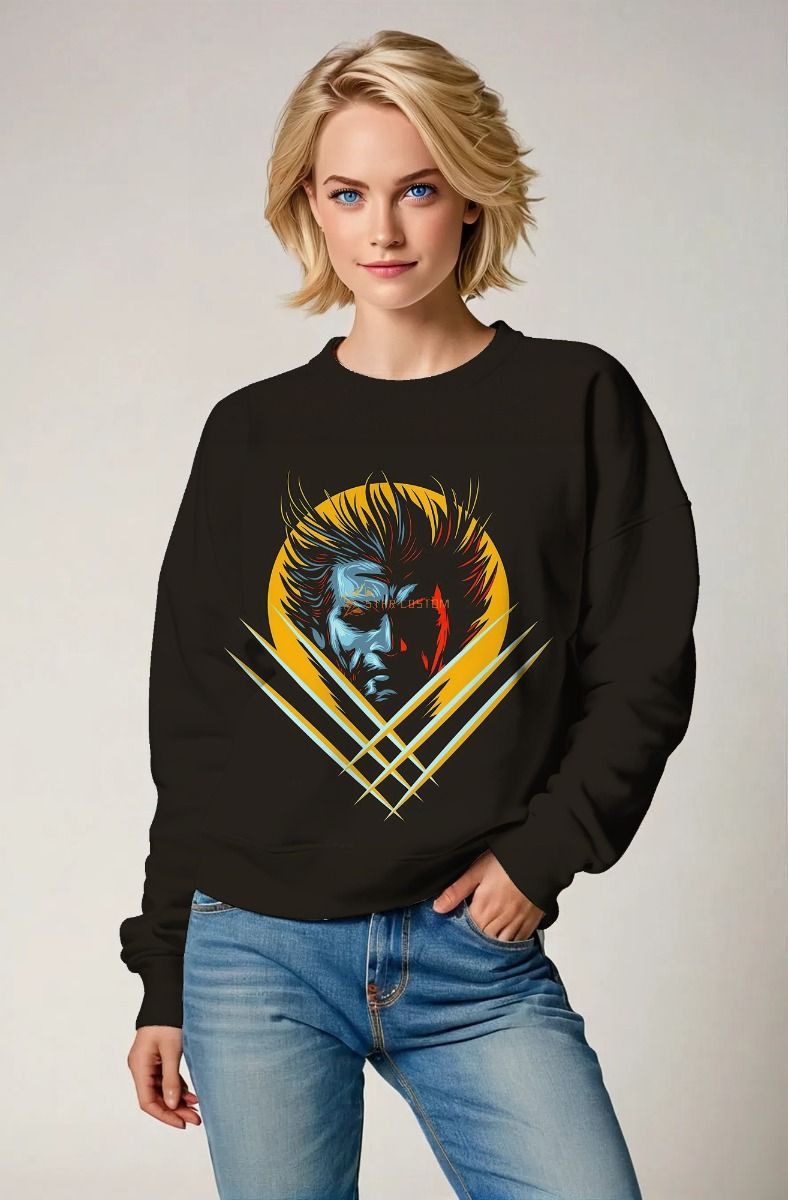 Jet Black Wolverine Crewneck – Yellow Circle Comic Cut