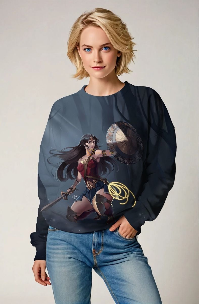 Deep Blue Crewneck Sweatshirt – Fantasy Warrior Graphic