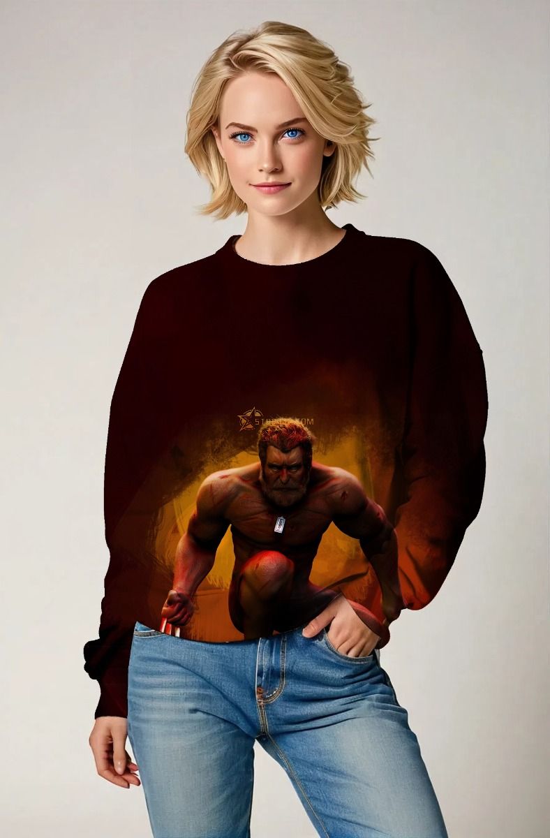 Blood Red Wolverine Crewneck – Untamed Power