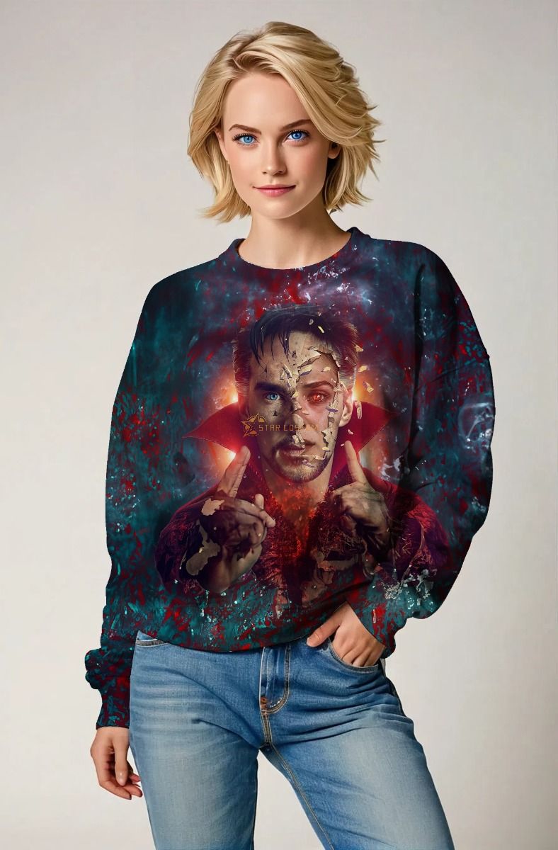 Mystic Ruin Crewneck Sweatshirt – Emerald Red Shattered Sorcerer Edition