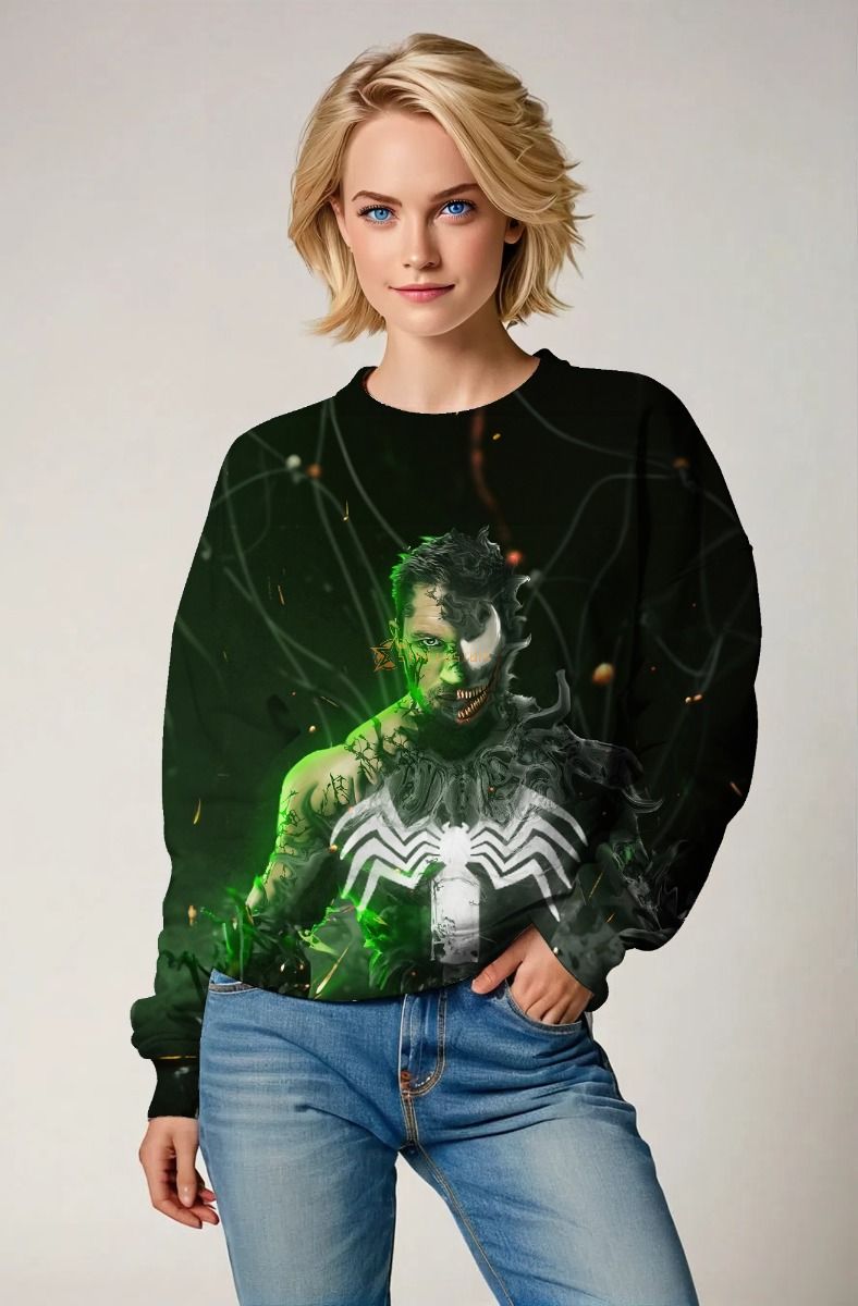 Black & Neon Green Venom Fusion Sweatshirt – Symbiote Surge