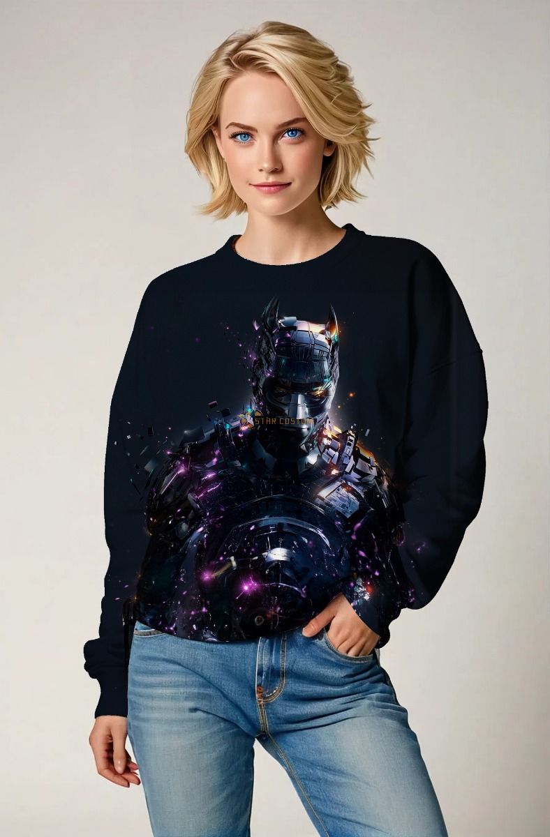 Black Mecha Hero Sweatshirt – Glitch Core Edition
