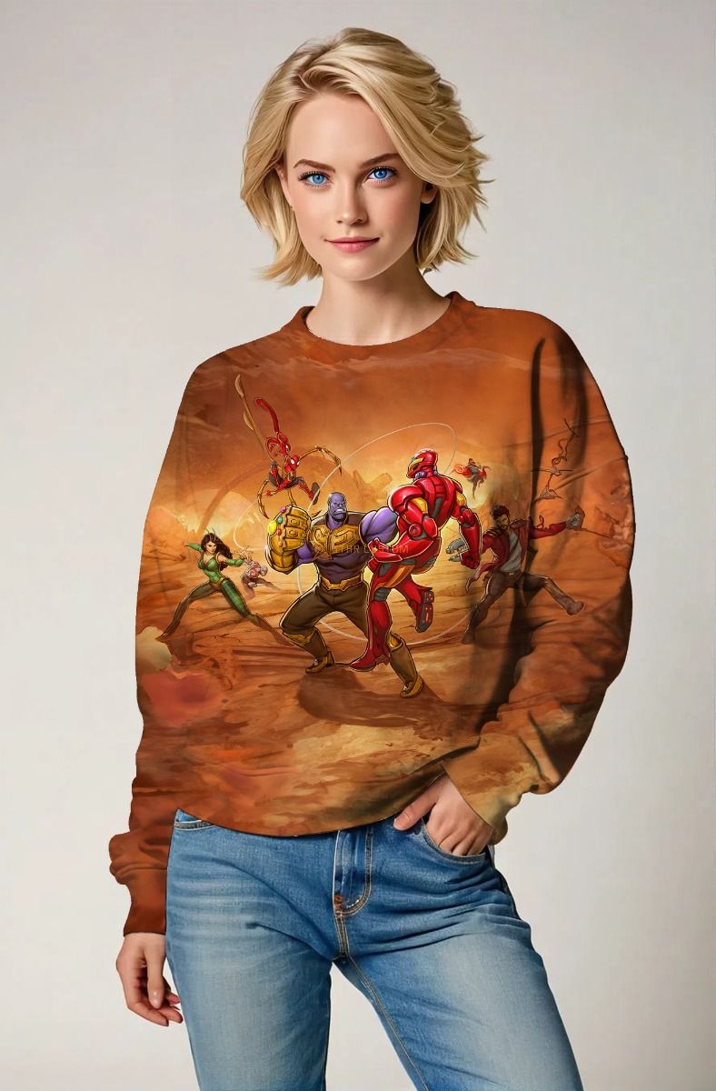 Brown Superhero Battle Sweatshirt – Clash on Titan