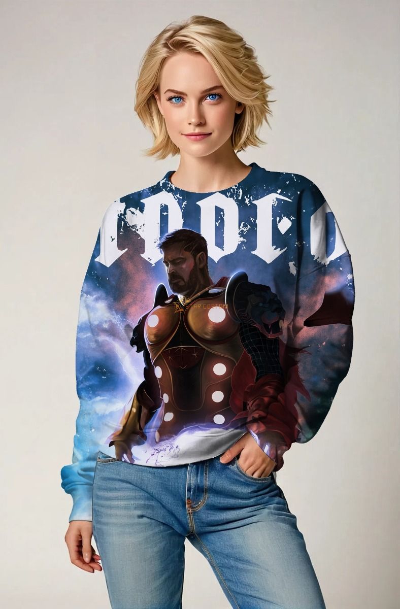 Odinforce Crewneck – Norse God Print Navy Sweatshirt