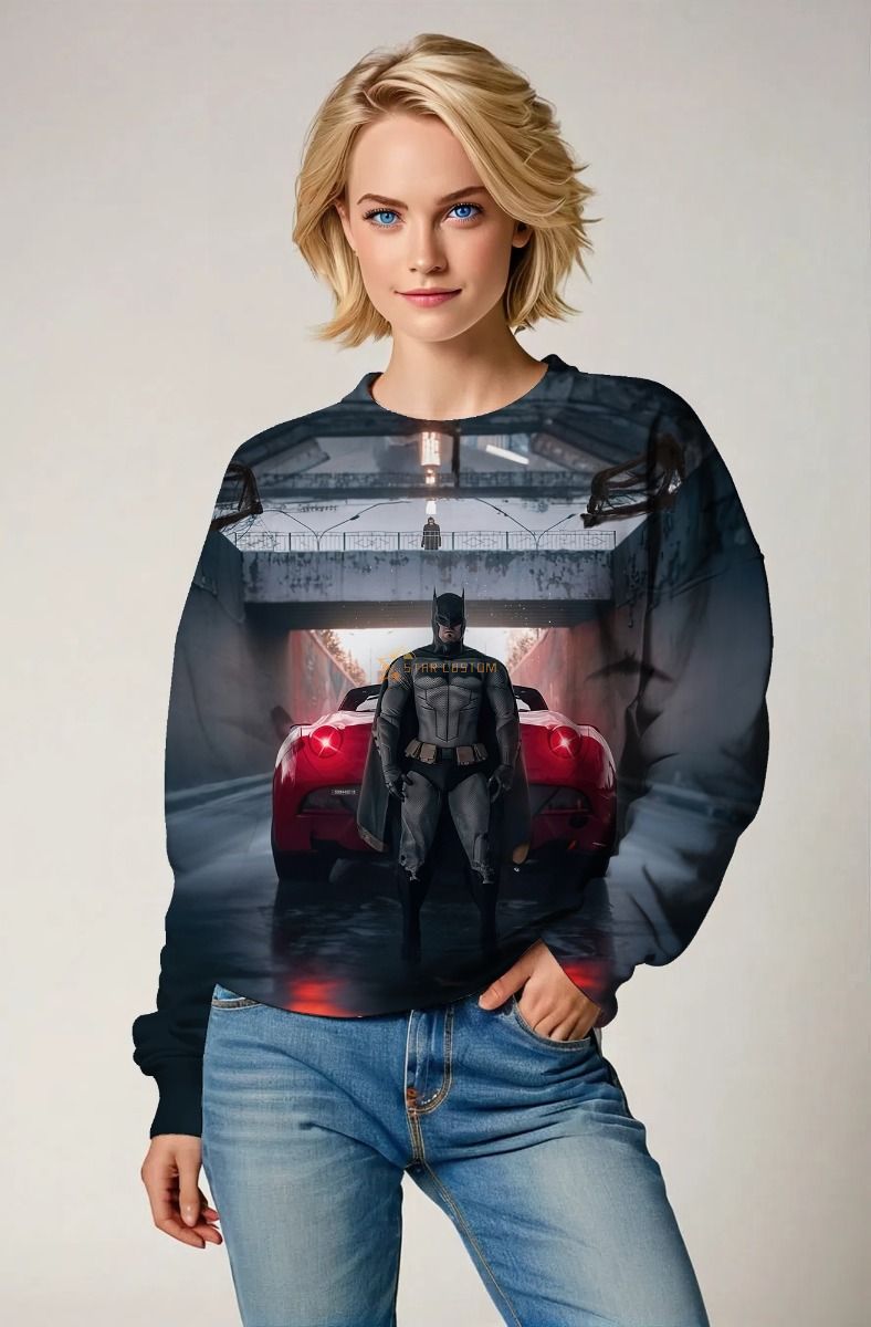 Midnight Drift – Black Crewneck Sweatshirt