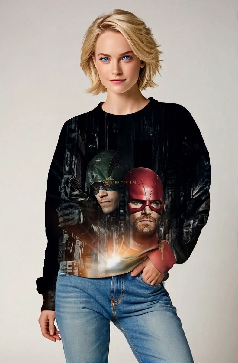 Hero Shadow Graphic Sweatshirt – Deep Black Crewneck