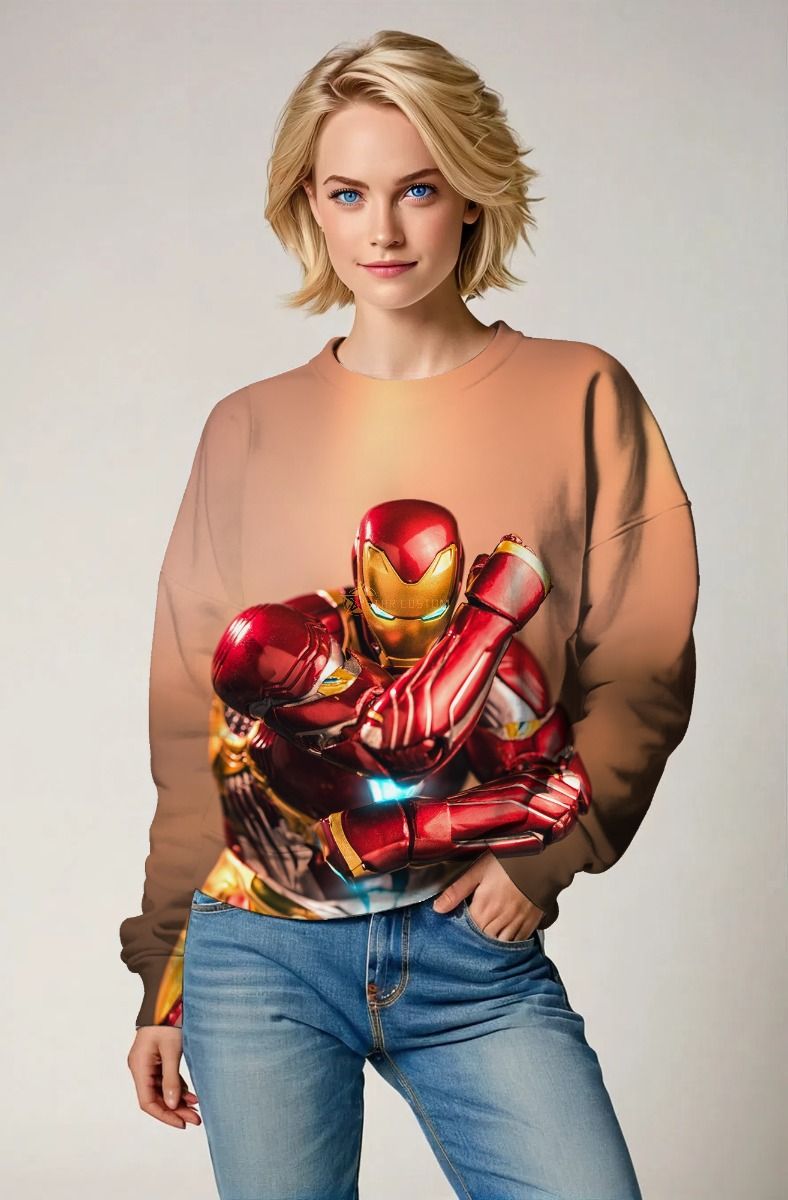 Marvel Avengers Inspired Men’s Red and Gold Iron Man Sweatshirt