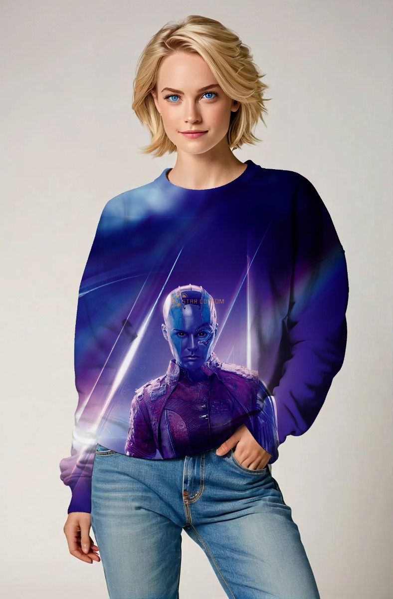 Guardians of the Galaxy Inspired Nebula Blue and Purple Cosmic Sweatshirt
