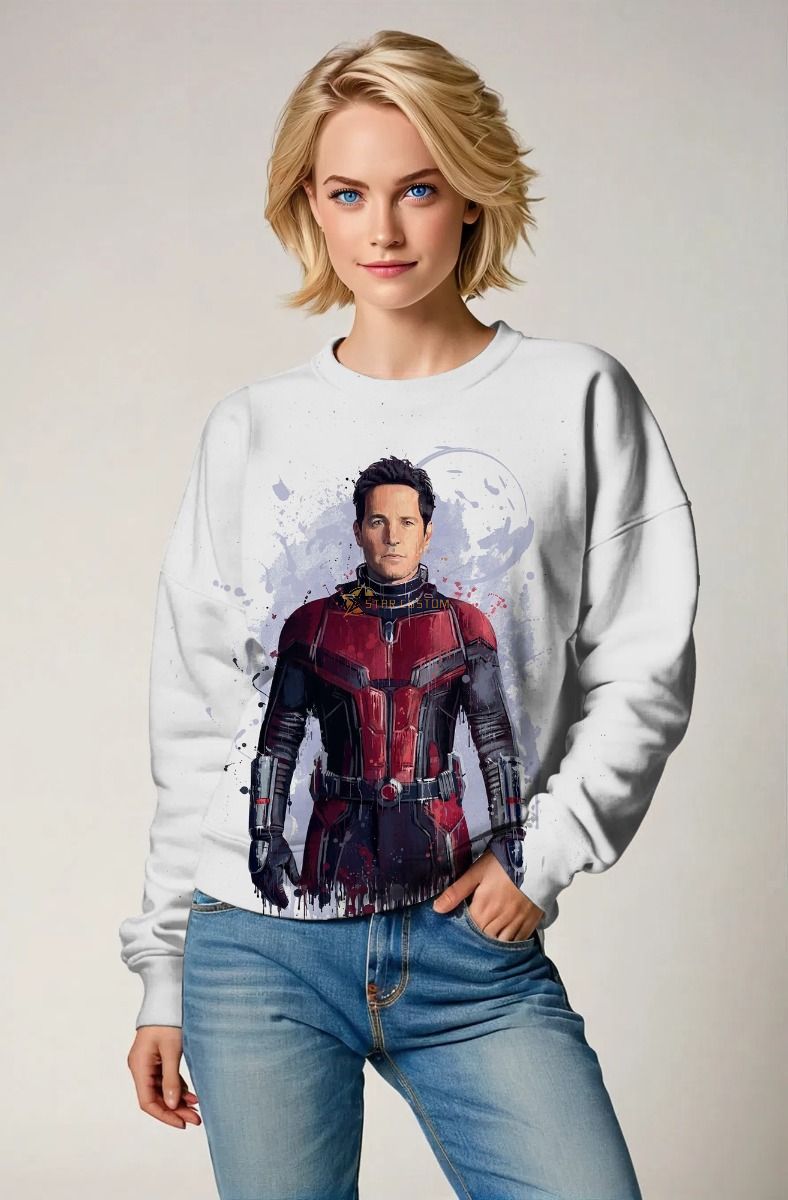 Ant-Man White Sweatshirt – Artistic Marvel Hero Print