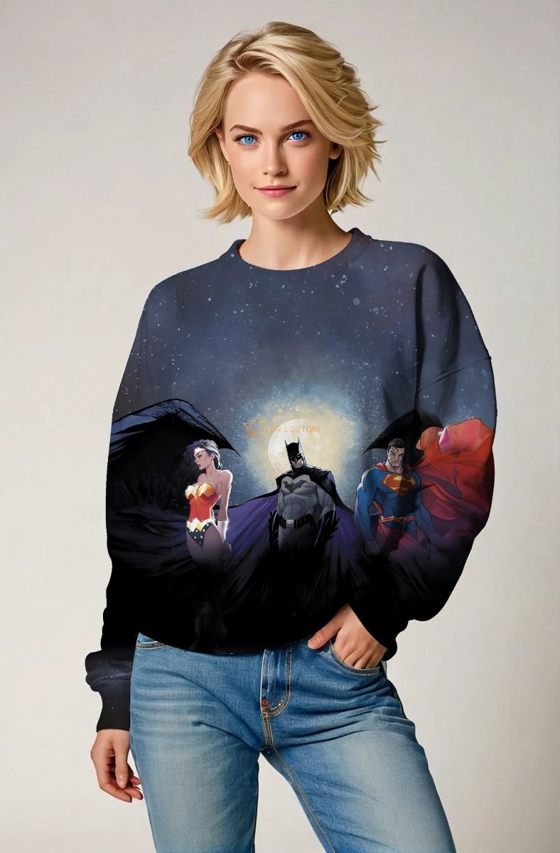 Trinity Night Crewneck Sweatshirt – Starry Justice League