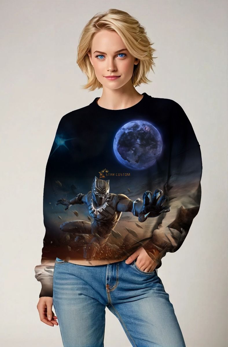 Black Panther Crewneck Sweatshirt – Lunar Combat Scene