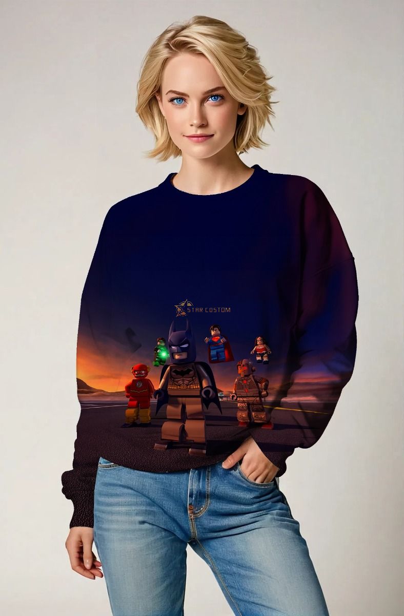 LEGO Justice League Crewneck Sweatshirt – Block Heroes at Dusk