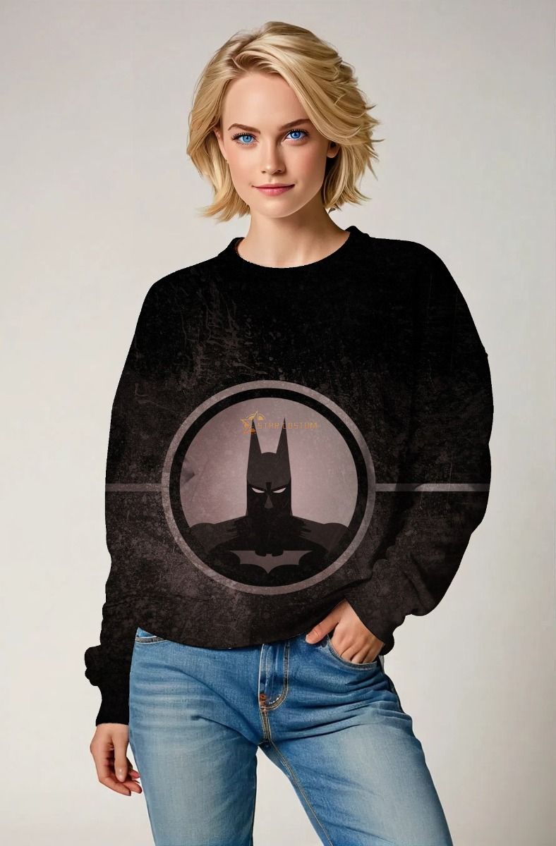 Dark Knight Emblem Crewneck Sweatshirt – Minimal Hero Vibes