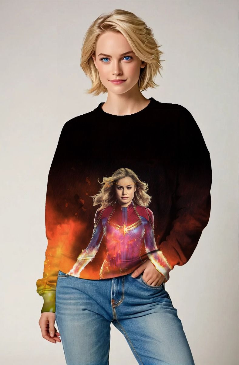 Captain Marvel Crewneck – Cosmic Blaze