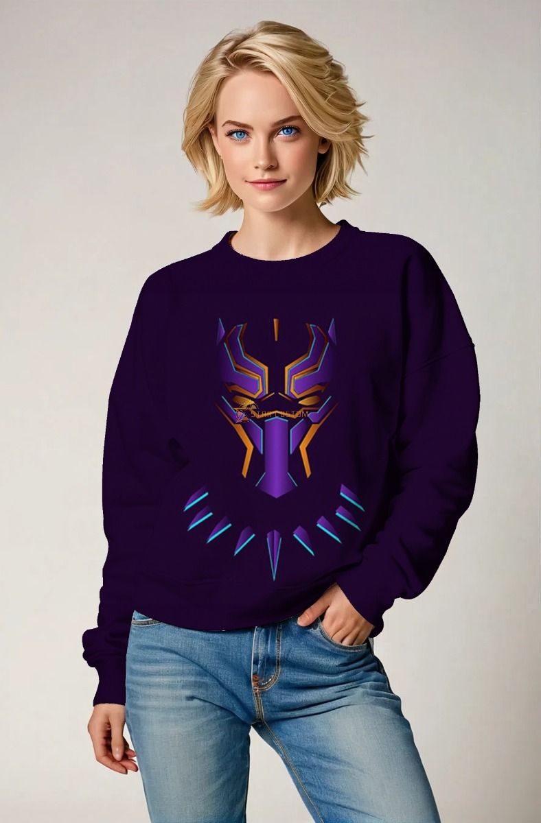 Black Panther Crewneck – Neon Warrior Purple