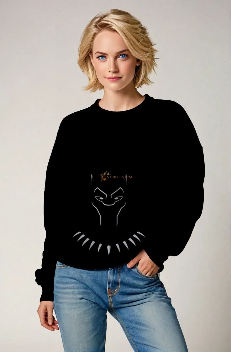 Black Panther Crewneck – Silent Protector Black