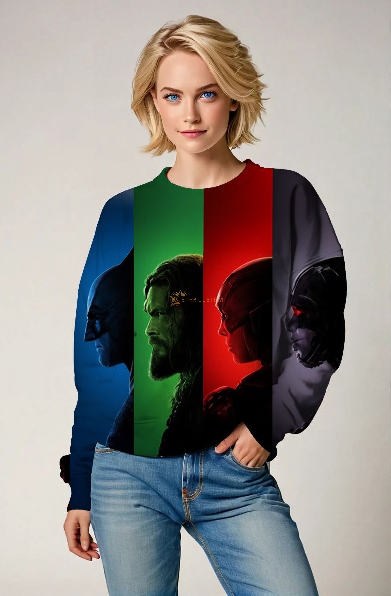 Justice League Crewneck – Color Spectrum Heroes