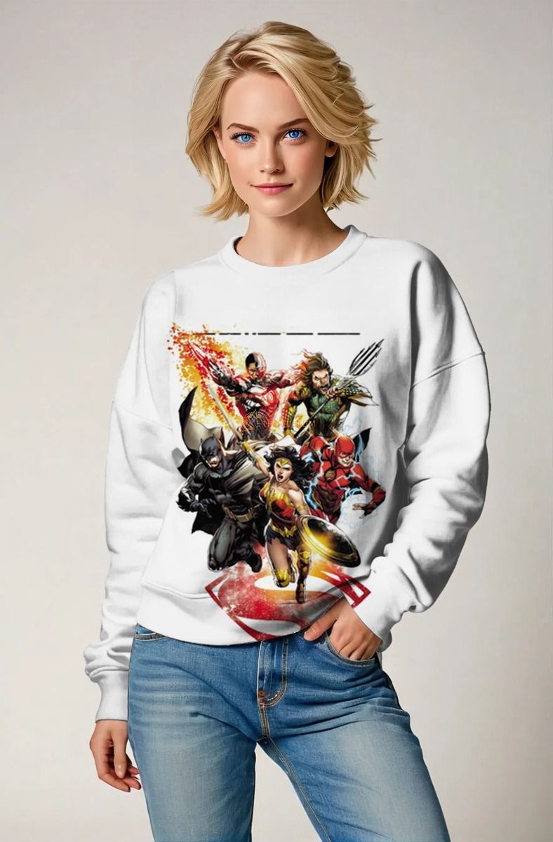 Justice League Crewneck – Heroes in Action