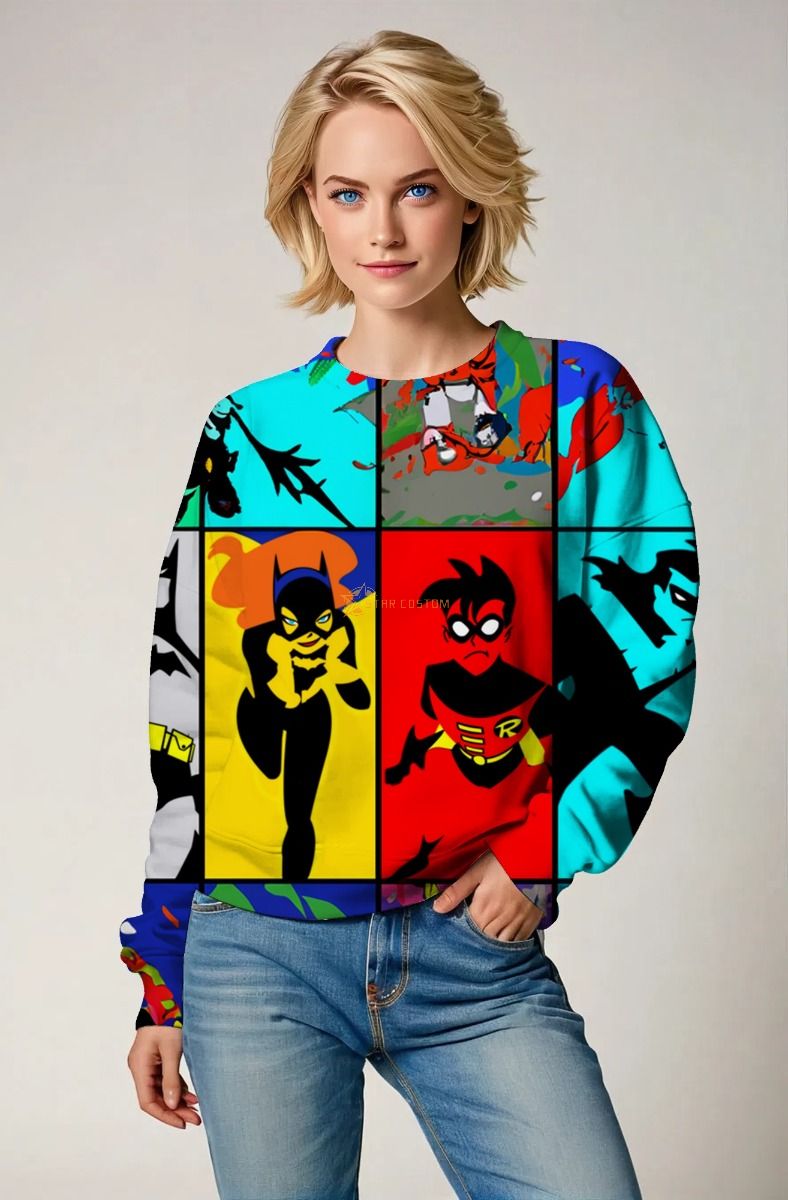 Batman Animated Pop Art Crewneck – Hero Panels