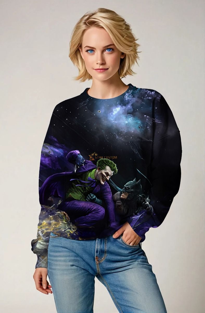Joker and Batman Cosmic Battle Sweatshirt