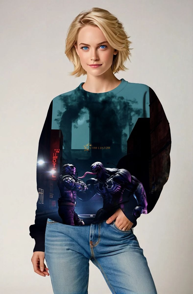 Venom vs Riot Street Fight Crewneck Sweatshirt