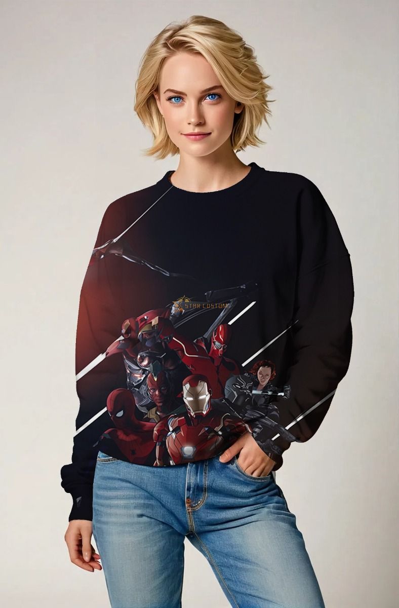 Marvel Avengers Red Armor Team Crewneck Sweatshirt