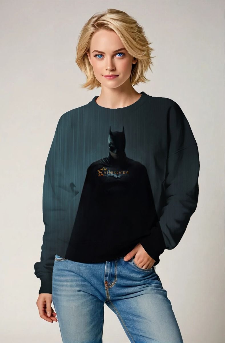 Harley Quinn Graffiti Punk Apparel – Vivid Orange Black Crewneck Sweatshirt