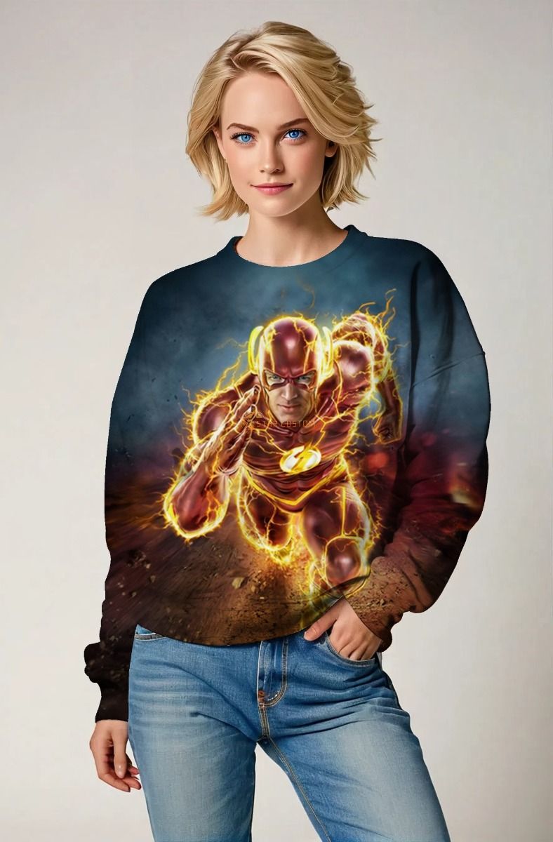 Crimson Velocity Crewneck – The Flash Streetforce Energy Sweatshirt