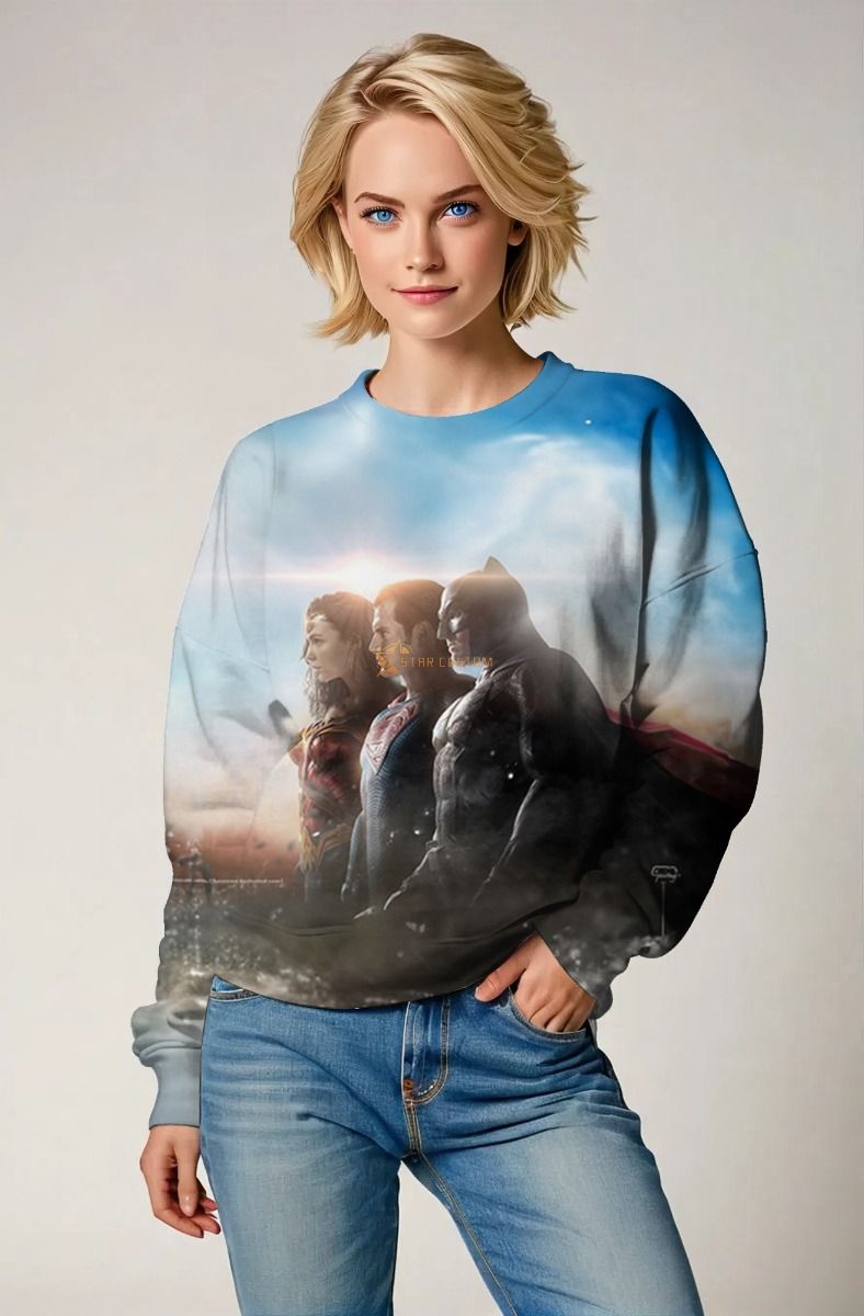 Justice Trinity Crewneck Sweatshirt – Heroic Mist Grey Edition