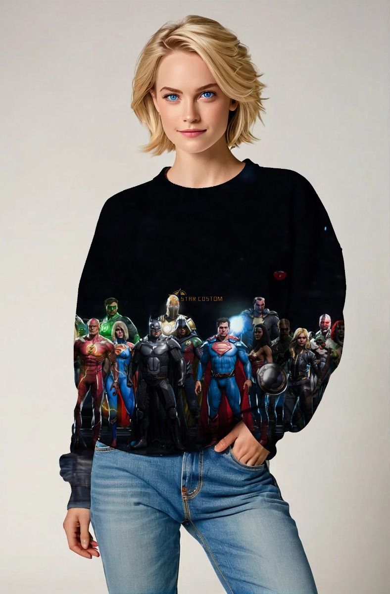 Heroes of the Realm Sweatshirt – Full DC Power Cast