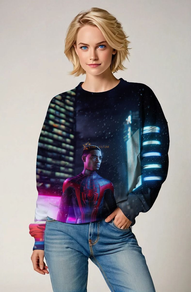 Black & Red Spider-Man Crewneck Sweatshirt