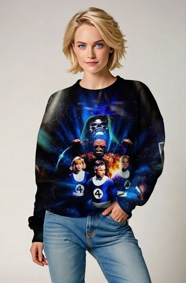 Black Fantastic Four Crewneck Sweatshirt – Heroic Comfort for Fans
