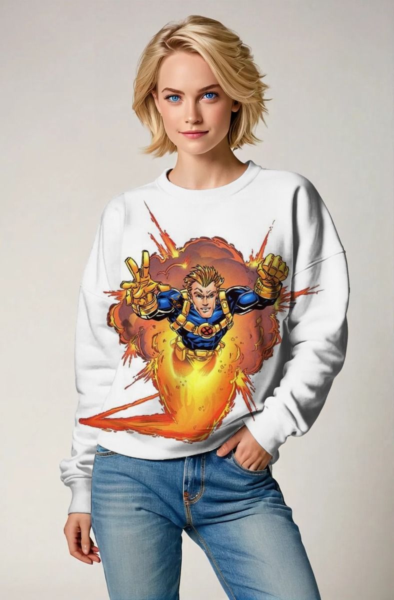 White Cannonball 1995 X-Men Ultra Crewneck Sweatshirt