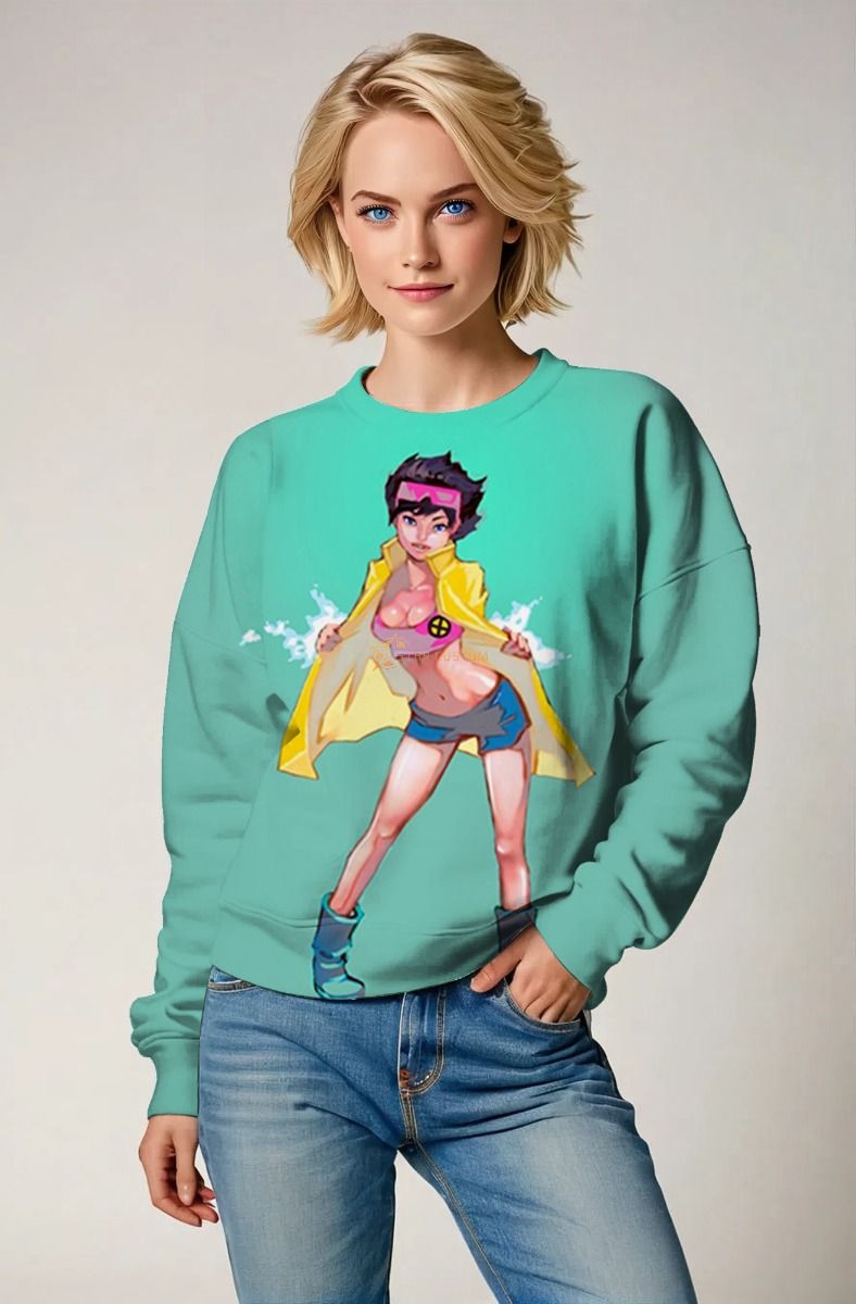 Mint Green Jubilee Yellow & Pink X-Men Crewneck Sweatshirt
