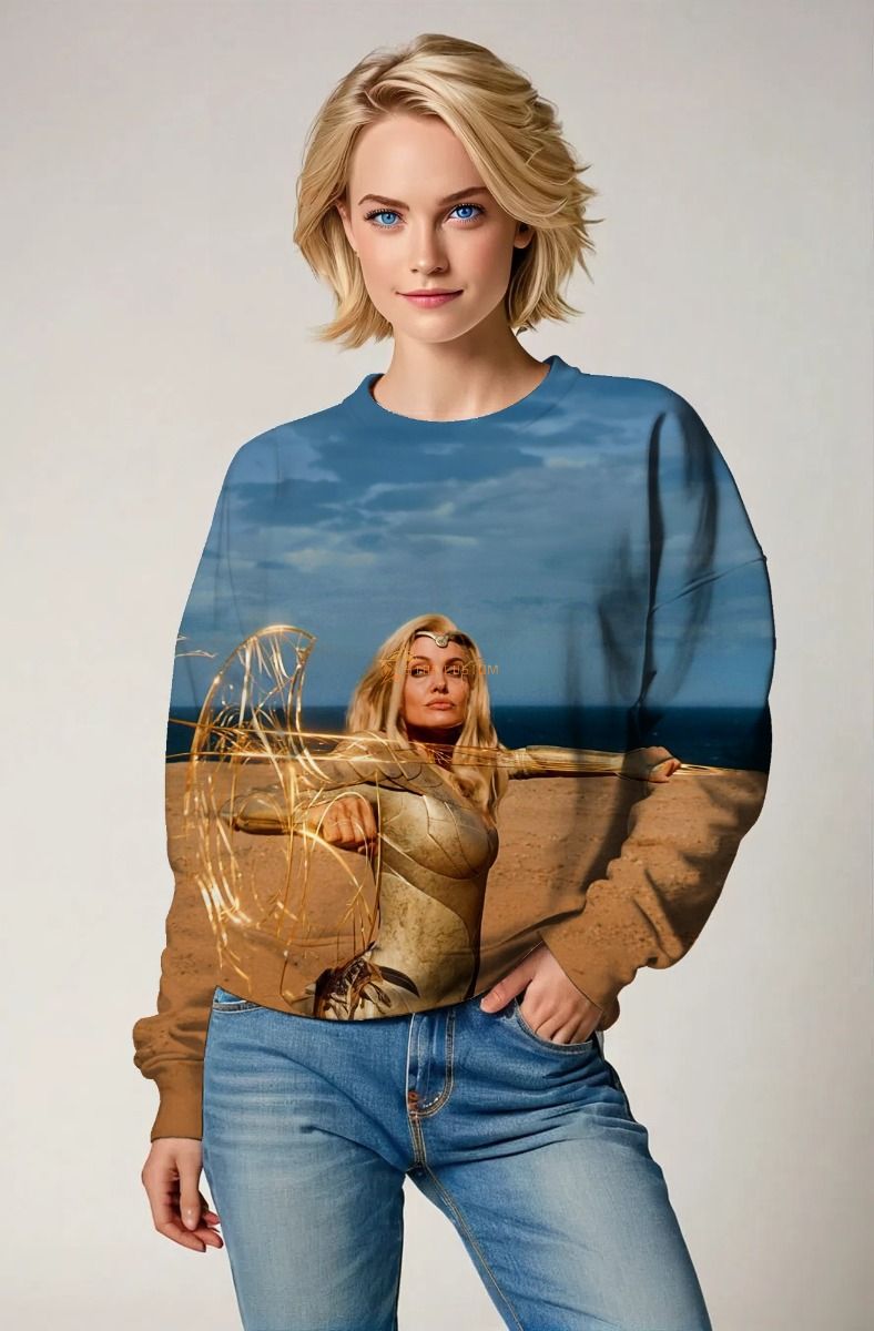 Embrace the power of Thena with this cozy and stylish crewneck sweatshirt.