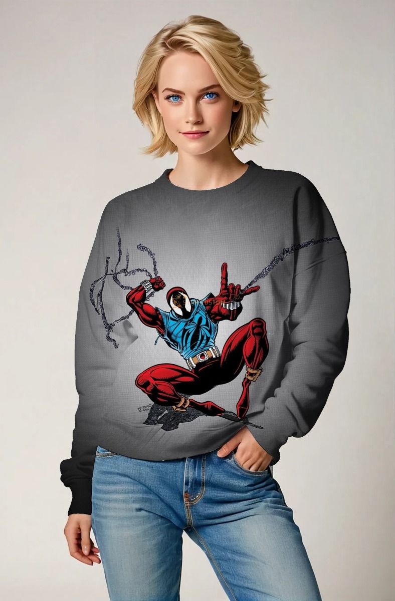 This Scarlet Spider Sweatshirt is a must-have for fans of the iconic Spider-Man clone.
