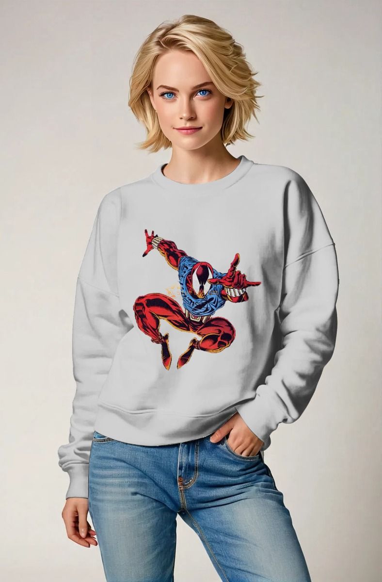 The Scarlet Spider Sweatshirt is a tribute to the iconic Marvel hero.
