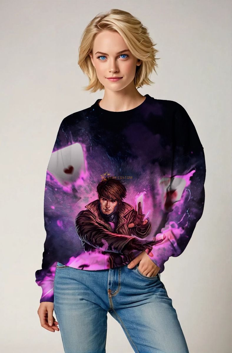 Gambit (Remy LeBeau) Sweatshirt - Master of Cards in Action