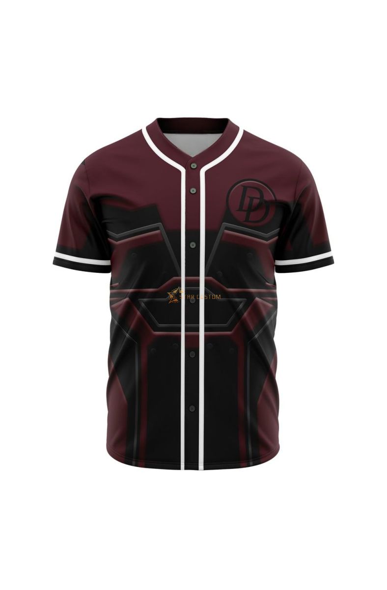 Daredevil Cosplay Marvel Baseball Jersey