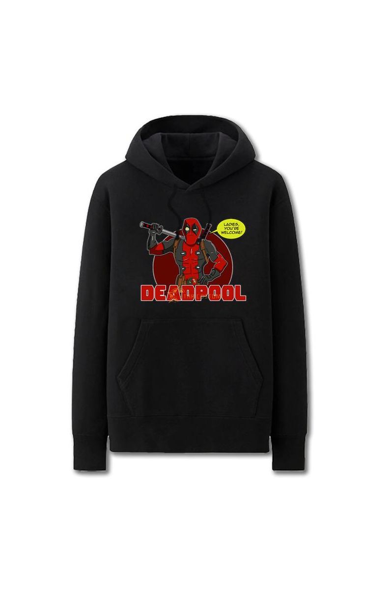 Solid Color Super Funny Deadpool Cartoon Style Deadpool Hoodie Solid