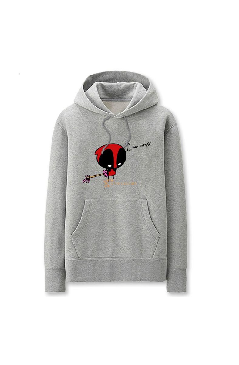Solid Color Super Hero Deadpool Cartoon Style Cute Deadpool Hoodie Solid